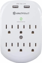 Wall Adapter 6 Outlets & 2 USB & White