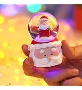 Lighted Christmas Crystalwith Cute Cartoon Design, Desktop Christmas Globe Decor Ornament for Hom...