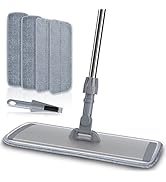 Sunally 18 Inch Professional Microfiber Mop Floor Cleaning Mop, Wet and Dust Mop with 4 Reusable ...