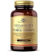 Solgar Vitamin D3 (Cholecalciferol) 250 MCG (10,000 IU), 120 Softgels - Helps Maintain Healthy Bo...