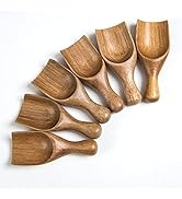 MornHalo 6 Pcs Acacia Coffee Wood Spoons Set, Acacia Wooden Measuring Spoon Set of 6, Kitchen Mea...