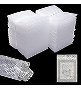 100 Pcs Bubble Pouch Bags,6 Inch x 8 Inch Clear Thickening Shockproof Foam Bags Protective Bubble...