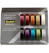 Scotch Glitter Washi Tape, 10 Rolls, Great for Use in Bullet Journal, School Supplies, Craft Supp...