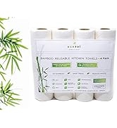 Ecozoi Reusable Bamboo Paper Towels, Durable and Super Absorbent Towels for Kitchen & Bathroom, S...