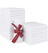 HOMEXCEL Microfiber Washcloths 24 Pack, Highly Absorbent and Soft Face Towel, Multi-Purpose White...