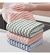 JOYMOOP Microfiber Cleaning Cloth, Absorbent Streak Free Lint Free Rags for Cleaning, Reusable an...