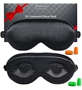 BeeVines 3D Sleep Mask, 2 Pack 22 Momme Mulberry Silk Sleeping Eye Masks, 3D Weighted Eye Cover f...