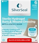 SilverSeal Burn and Wound Dressing, Hydrogel Pads with X-Static Silver, Soothing, Moist & Protect...