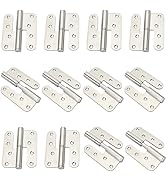 12 Pack Door Hinges H-Shaped Lift Off Hinge, 4x3½ inches Stainless Steel Removable L Hinge, Load ...