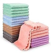 HOMEXCEL 24 Pack Microfiber Cleaning Cloth, Kitchen Towels, Dish Towels &Tea Towels, Premium Dish...