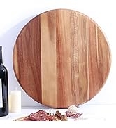 Heavy Duty Wood Lazy Susan Turntable, (20inch) Extra Large Acacia Kitchen Countertop Dinner Table...