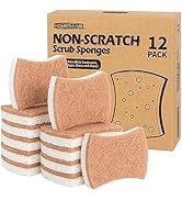 HOMERHYME Natural Dish Sponge 12 Pack, Non-Scratch Scrub Sponge, Multipurpose Kitche...