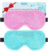 BeeVines Gel Eye Mask, 2 Pack Cooling Ice Sleeping Masks for Puffy Eyes Face for Men & Women, Col...