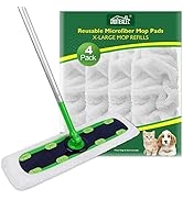 HOMEXCEL Reusable Microfiber X-Large Mop Pads Compatible with Swiffer XL Sweeper,Washable Wet Pad...