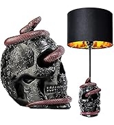 GUTE Skull Snake Lamp 24" H Snake Skull Desk Table Lamp, Goth Decor, Skull Decor, Snake Decor, Sn...