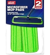 HOMEXCEL Microfiber Mop Pads 2 Pack,Reusable Washable Cloth Mop Head Replacements Thick Spray Wet...