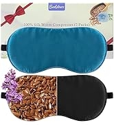 BeeVines Warm Compress for Eyes, 2 Pack 100% Real Pure Natural Silk Moist Heat Compress for Puffy...