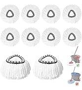 10Pack Spin Mop Replacement Heads, 100% Microfiber Spin Mop Refill for Easy Wring, 360 Degree Spi...