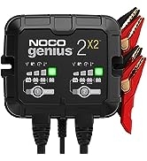 NOCO GENIUS2X2, 2-Bank, 4A (2A/Bank) Smart Car Battery Charger, 6V/12V Automotive Charger, Batter...