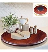 Wood Lazy Susan Turntable Organizer, 20inch Extra Large Rotating Storage Tray Wooden Disc Grazing...