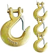 4Pack 5/16Inch Clevis Hook, G70 Tow Chain Grab Hook with Safety Latch,for Trailer Truck Transport...