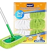 KEEPOW Reusable Dry Sweeping/Wet Mopping Cloths Compatible with Swiffer Sweeper, Washable Microfi...