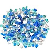 Stanbroil 10-Pound Blended Fire Glass - 1/2 inch Reflective Tempered Fire Glass Blended Aqua Blue...