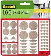 Scotch Felt Pads, Felt Furniture Pads for Protecting Hardwood Floors, Round, Beige, Assorted Size...