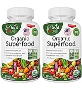 Organic Superfood Greens Fruits and Veggies Complex - Best Dietary Supplement with 14 Greens &14 ...