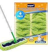 KEEPOW Reusable XL Mop Pads Compatible for Swiffer XL Sweeper, X-Large Dry Sweeping Cloths, Wet M...