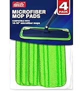 HOMEXCEL Microfiber Mop Pads 4 Pack,Reusable Washable Cloth Mop Head Replacements Thick Spray Wet...