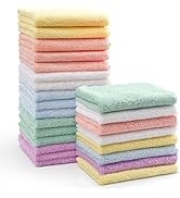 HOMEXCEL Baby Washcloths 24 Pack-Microfiber Coral Fleece Baby Bath Face Towel 7x9 Inch Extra Abso...