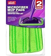 HOMEXCEL Microfiber Mop Pads Compatible with Swiffer Wet Jet,Reusable Machine Washable Swiffer We...