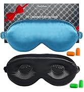 BeeVines 3D Sleep Mask, 2 Pack 22 Momme Mulberry Silk Sleeping Eye Masks, 3D Weighted Eye Cover f...