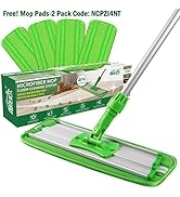 HOMEXCEL 18 Inch Professional Microfiber Mop Floor Cleaning System,Dust Mop with 4 Reusable Mop P...