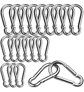 20PCS 3/8'' Carabiner Clips, 4'' Heavy Duty Steel Snap Hooks Carabiner for Swing and Gym, 770LBS ...