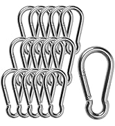 16Pcs M8 Carabiner 3 Inch Spring Snap Hook, 5/16'' Snap Hooks Carabiner Quick Link for Camping Hi...