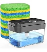 HOMEXCEL Sponges Dish Soap Dispenser for Kitchen Sink-12 Pack Compressed Cellulose Sponges-Sponge...