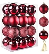 TranquilBliss Christmas Ball Ornaments 24pcs 2.5-Inch Christmas Tree Decorations for Xmas Tree Ba...