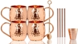 Copper Mugs & Spoons Set