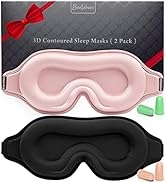 Sleep Mask for Men & Women, 2 Pack 3D Contoured Eye Mask for Sleeping with Adjustable Strap, BeeV...