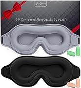 Sleep Mask for Men & Women, 2 Pack 3D Contoured Eye Mask for Sleeping with Adjustable Strap, BeeV...