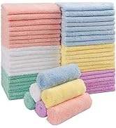 HOMEXCEL Baby Washcloths 50 Pack,Microfiber Coral Fleece Baby Bath Face Towel 7x9 Inch Extra Abso...