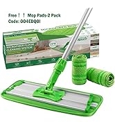 HOMEXCEL Microfiber Mop Floor Cleaning System,18-inch Dust Mop with 2 Reusable Pads for Hardwood,...