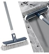 MEXERRIS Floor Scrub Brush with Long Handle - Stiff Carpet Deck Brush 2 in 1 Floor Scrubber Clean...