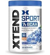 XTEND Sport BCAA Powder Blue Raspberry Ice - Electrolyte Powder for Recovery & Hydration with Ami...