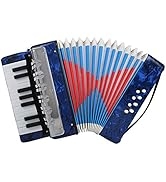 Accordion for Kids Children Beginners Gifts, 17 Key Buttons Control Accordion with 8 Bass Keys fo...