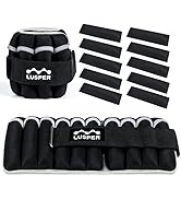 Lusper Adjustable Ankle Weights for Women and Men, 1 Pair 1-10 lbs Leg Arm Weights Sets for Home ...