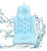 Bathtub Cushion, Bath and Seat Spa Pillow for Tub, Soft Breathable Folding Headrest Neck Back Sup...