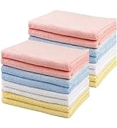 HOMEXCEL Burp Cloths for Baby 16 Pack-Extra Absorbent Soft Coral Fleece Burping Cloths for Newbor...